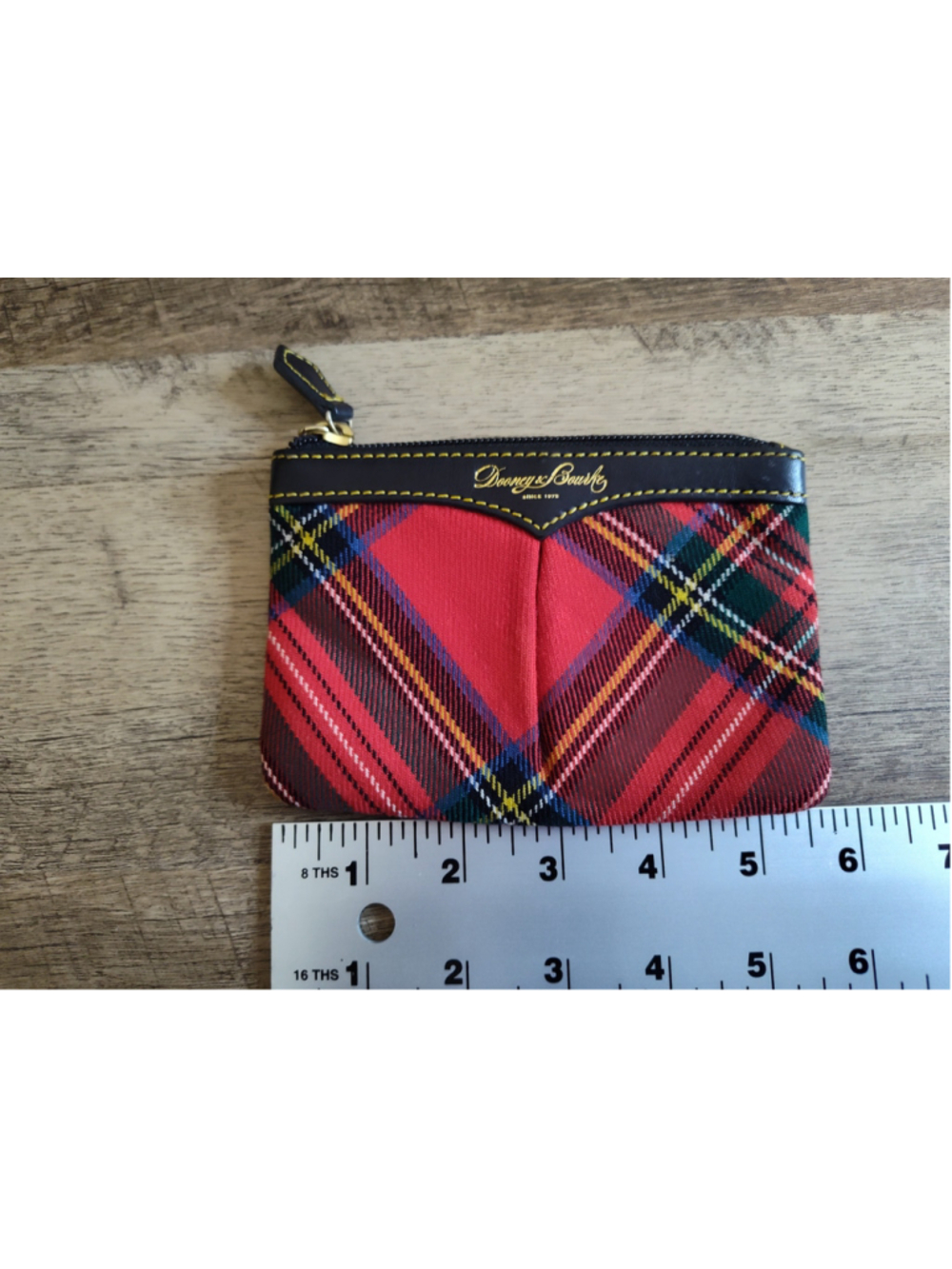 Women's Dooney & Bourke Plaid Wristlet Pouch, One Size, Red and Black
